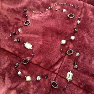 PREMIER DESIGNS Green Glass and Hematite Necklace